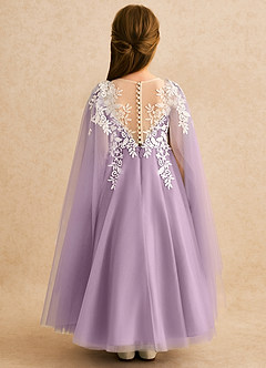 Azazie Dandelion Robe Demoiselle D'honneur Fillette Robe Princesse en Dentelle Glycine image2
