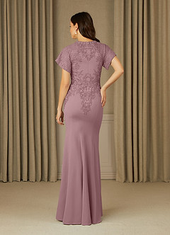 Azazie Adonna vestidos de madre de la novia Vestido de Rosa Polvorienta de Encaje de Sirena image3