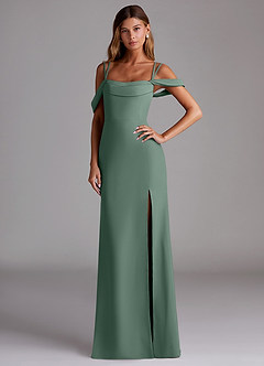 Azazie Callan Bridesmaid Dresses Eucalyptus Mermaid Pleated Chiffon Convertible Dress image1