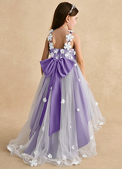 Azazie Celia Flower Girl Dresses Tahiti A-Line Lace Tulle Dress image2