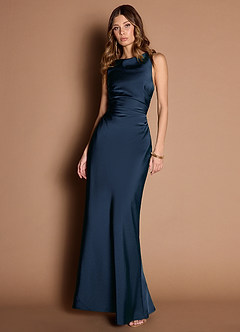 Evadne Navy Open Back Dress image3