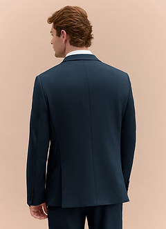 front James Navy Blue Structured Stretch Suit Jacket