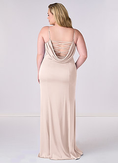Barbie ♥ Azazie Bridesmaid Dresses Blushing Pink Mermaid Corset Stretch Satin Dress image7