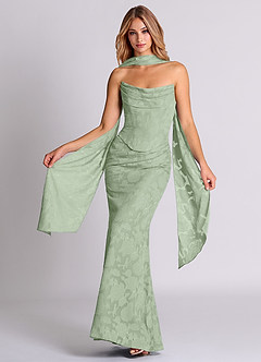 Azazie Sorrel Bridesmaid Dresses Dusty Sage Mermaid Corset Floral Burnout Convertible Dress image1