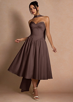 Midi jurk Teylora Truffel image3