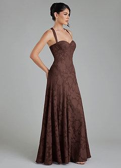 Azazie Bea Bridesmaid Dresses Ganache A-Line Corset Floral Burnout Dress image7
