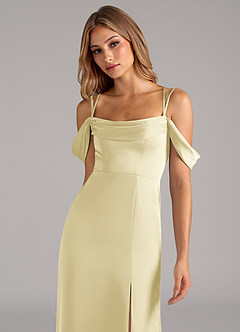 Azazie Callan laatste Uitverkoop Converteerbaar Jurk van Stretch Satijn met A-Lijn Geplooid Burgundy image6