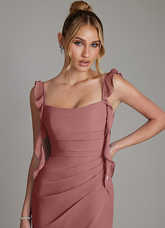 Azazie Jessamine Bridesmaid Dresses Desert Rose Mermaid Corset Chiffon Dress image3