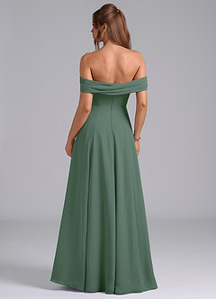 Azazie Almina Bridesmaid Dresses Eucalyptus A-Line Off the Shoulder Chiffon Convertible Dress image2