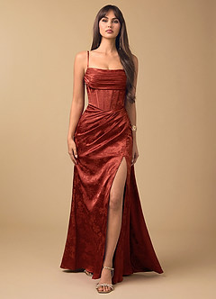 Robe Maxi Brun Rouille Reya image1