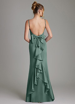 Azazie Zherra Bridesmaid Dresses Eucalyptus Mermaid Bow Stretch Satin Dress image5