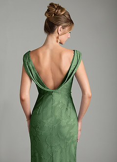 Azazie Kieryn Bridesmaid Dresses Eucalyptus Mermaid Pleated Floral Burnout Dress image2