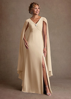 Azazie Boudica Suknie dla Matki Panny Młodej Linia A Pofałdowany Szyfon Długość podłogi Sukienka image3