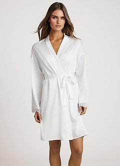 front Komplet szlafroka i sukienki z satyny koronkowej