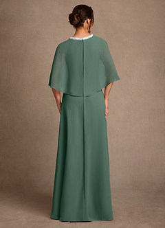 Azazie Winnifred Abiti per la Madre della Sposa Abito A-Line in Chiffon Perline Muschio Marino image3