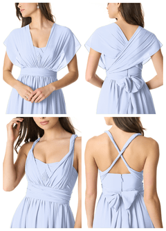 Azazie Olani Bridesmaid Dresses Ice A-Line Off the Shoulder Chiffon Convertible Dress image6