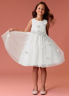 Barbie ♥ Azazie Flower Girl Dresses Diamond White Dress image4
