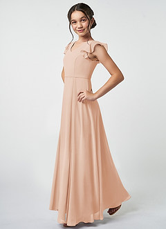 Azazie Claudine Junior English Rose A-Line Pleated Chiffon Dress image3
