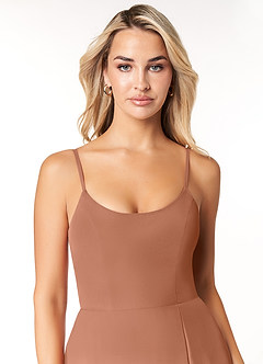 Azazie Moira Bridesmaid Dresses Bronzer A-Line Scoop Chiffon Dress image6