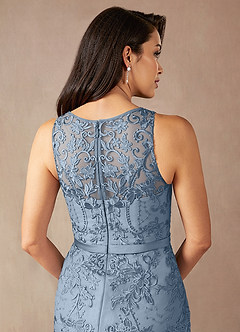 Azazie Herrin Abiti per la Madre della Sposa Abito Sirena in Pizzo Blu Polveroso image7
