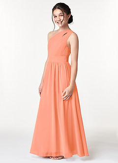 Azazie Molly Junior Sunset A-Line Pleated Chiffon Dress image5