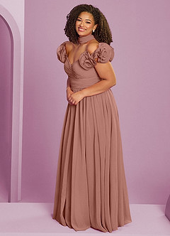 Barbie ♥ Azazie Bridesmaid Dresses Cedar Rose A-Line Off the Shoulder Chiffon Convertible Dress image14