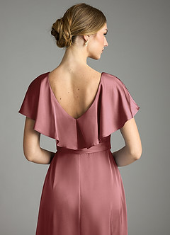 Azazie Lainey Vestidos de damas de honor Vestido de Amatista de Satén Elástico de Corte en A con Con bolsillos image2