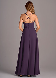 Azazie Carolyn Brudtärnklänningar Klänning av A-Linje i Chiffong Plisserad Plommon image6