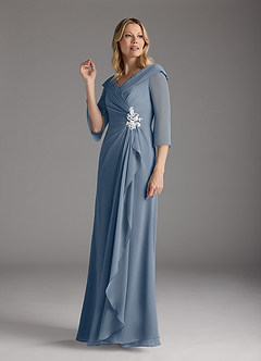 Azazie Jaycee Kleider für die Brautmutter A-Linie Chiffon Kleid Zwielichtviolett image4