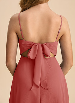 Azazie Shale Junior Robe Trapèze en Mousseline de soie Arc Antique Rose image7