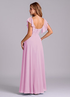 Azazie Leilani Bridesmaid Dresses Candy Pink A-Line Pleated Chiffon Dress image6