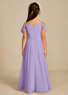 Azazie Chelle Flower Girl Dresses Lilac A-Line Pleated Chiffon Dress image2