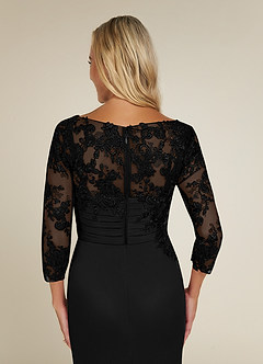 Azazie Alisondra Mother of the Bride Dresses Black Sheath Scoop Lace Lace Dress image6