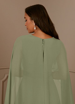 Azazie Isa Mother of the Bride Dresses Pistachio A-Line V-Neck Pleated Chiffon Dress image6