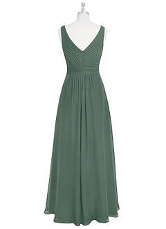 Azazie Pierrette Brautjungfernkleider A-Linie Plissee Chiffon Kleid Eukalyptus image8