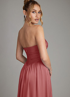 Azazie Zena Bridesmaid Dresses Antique Rose A-Line Strapless Stretch Satin Dress image7