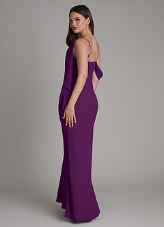 Azazie Yura Brautjungfernkleider Meerjungfrau-Linie Schulterfrei Chiffon Kleid Traube image6