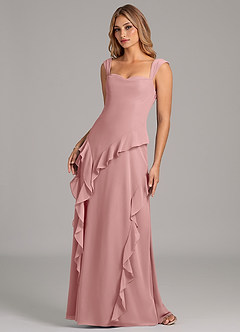 Azazie Sloane Bridesmaid Dresses Dusty Rose A-Line Sweetheart Neckline Chiffon Dress image6
