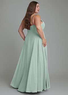 Azazie Amani Bridesmaid Dresses Agave A-Line Pleated Chiffon Dress image8