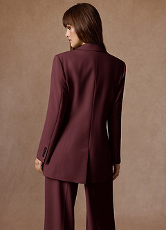 front Rowan Cabernet Refined Weave Performance blazer