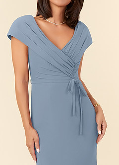 Azazie Bailora Mother of the Bride Dresses Dusty Blue Mermaid Ruched Chiffon Dress image4