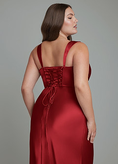 Azazie Agustina Bridesmaid Dresses Scarlet Mermaid Corset Stretch Satin Dress image13