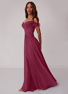 Barbie ♥ Azazie Bridesmaid Dresses Mulberry A-Line Off the Shoulder Chiffon Convertible Dress image3
