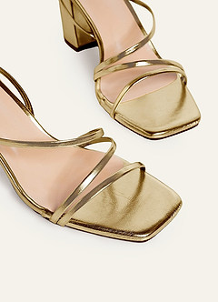 front Ankle Strap Block Heel Sandals