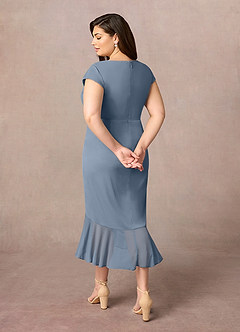 Azazie Renetta Mother of the Bride Dresses Twilight Sheath V-Neck Pleated Mesh Dress image11