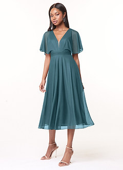 Azazie Tinsley Bridesmaid Dresses Bermuda A-Line Pleated Mesh Dress image3