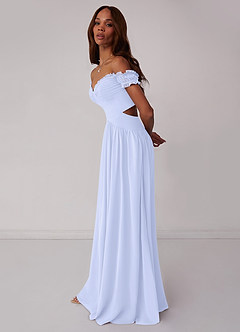 Barbie ♥ Azazie Bridesmaid Dresses Lavender A-Line Off the Shoulder Chiffon Convertible Dress image4