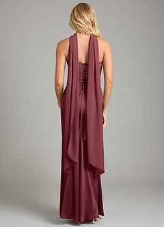 Azazie Sorrel Bridesmaid Dresses Merlot Mermaid Strapless Stretch Satin Convertible Dress image9
