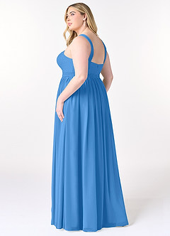Azazie Elvira Bridesmaid Dresses Blue Jay A-Line Pleated Chiffon Dress image10