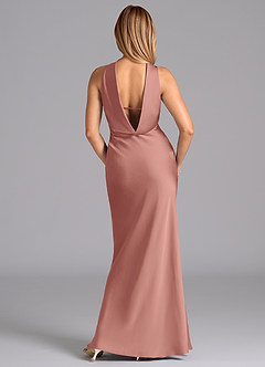 Azazie Lusinda Brudtärnklänningar Klä av Sjöjungfru i Stretch Satin Axelbandslös Rosett image7